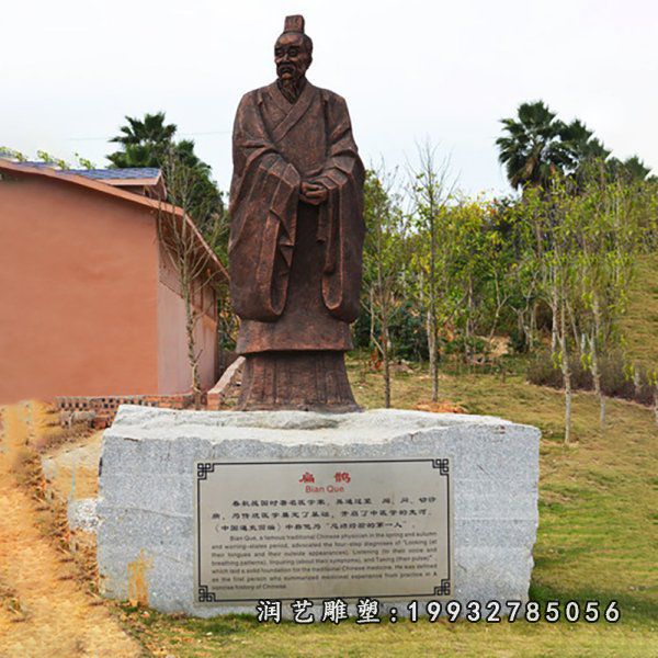 景区扁鹊人物铜雕