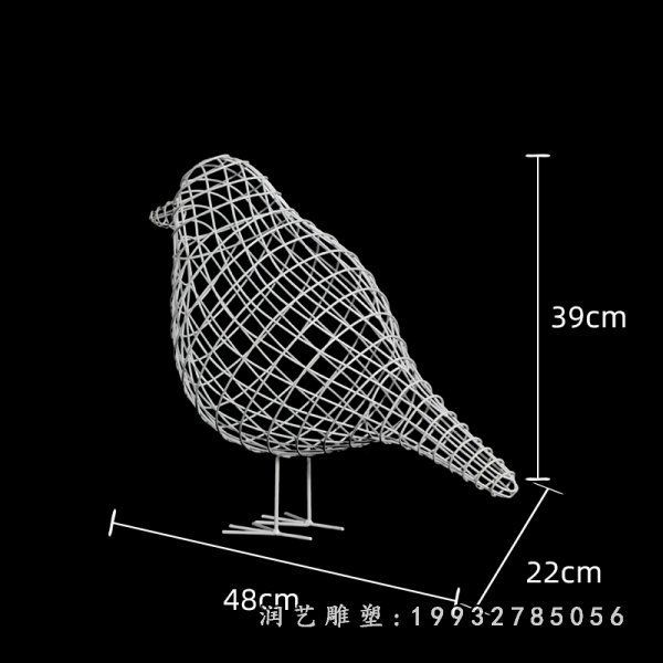 公司不锈钢鸟镂空动物雕塑