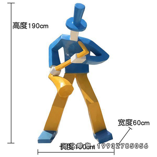 园林玻璃钢音乐人人物雕塑