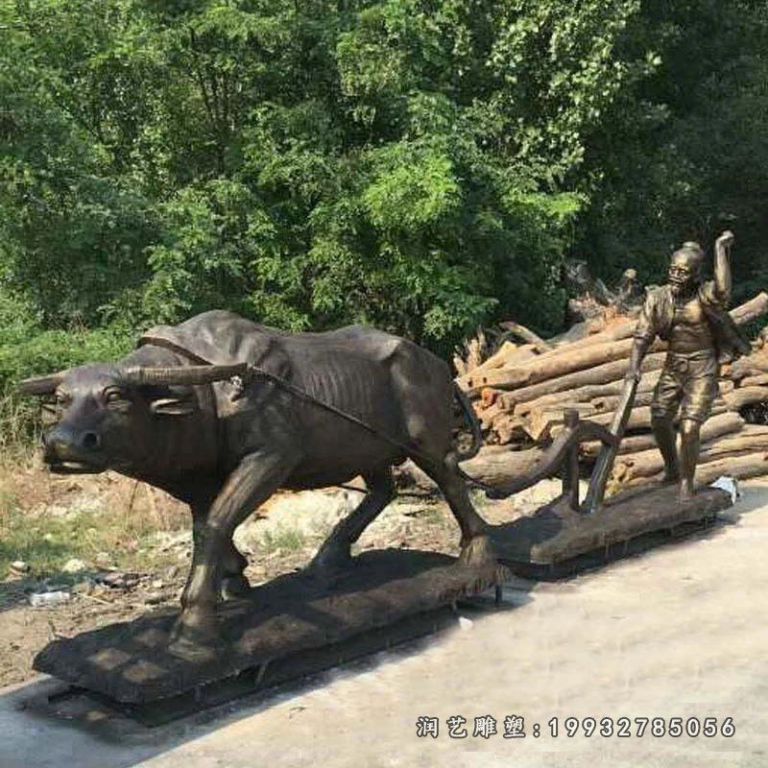 铜雕牛动物城市雕塑