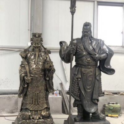 饭店关公人物铜雕 