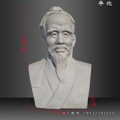 华佗胸像雕塑，玻璃钢仿石雕塑 (2)