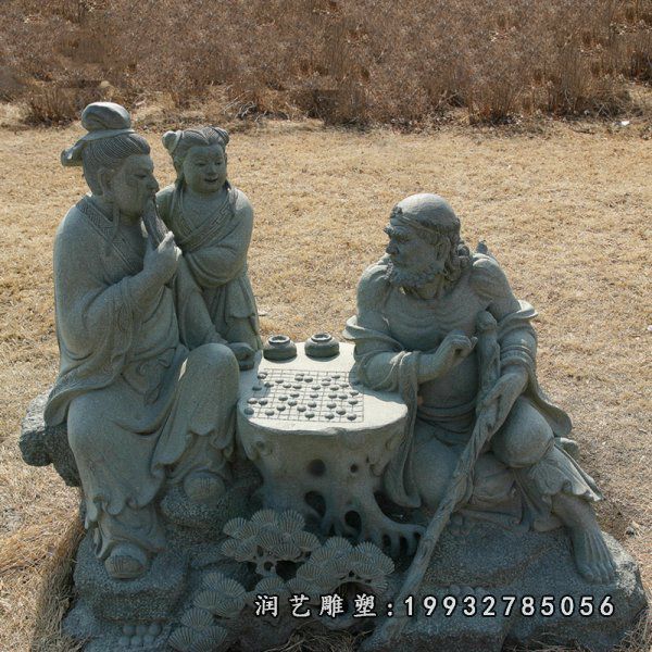 学校下棋人物铜雕