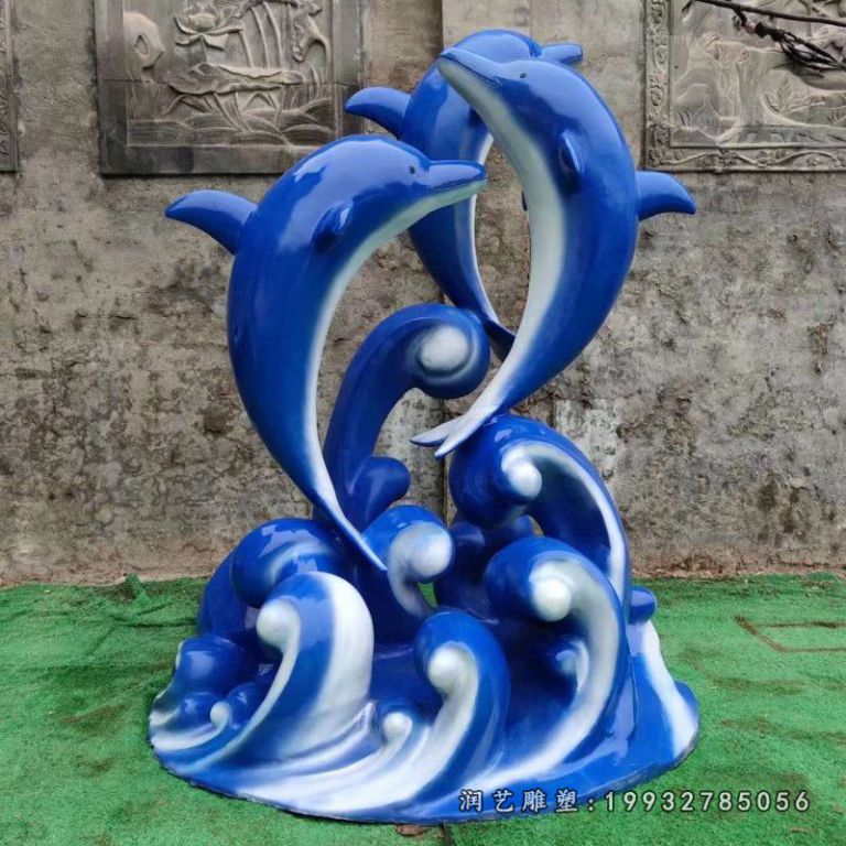 商场玻璃钢海豚雕塑