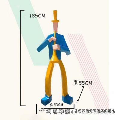 草坪玻璃钢音乐人雕塑