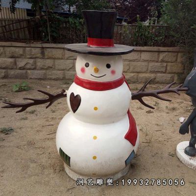 庭院玻璃钢雪人雕塑