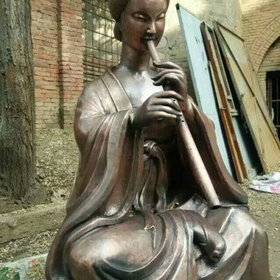 别墅古代女人吹箫人物铜雕