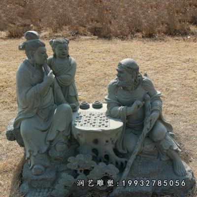 企业下棋人物铜雕