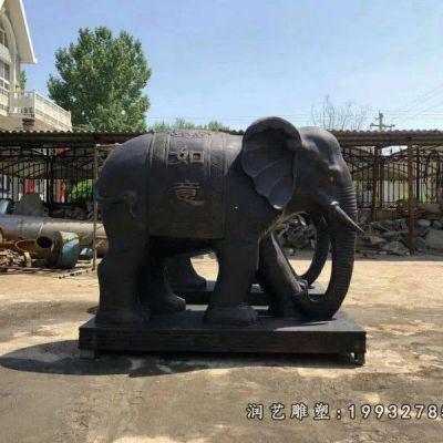 街道动物大象铜雕